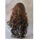 HS SOPRANO | Dark Brown Long Wig HEAT OK Curls Skin Part Side Bangs Chestnut 