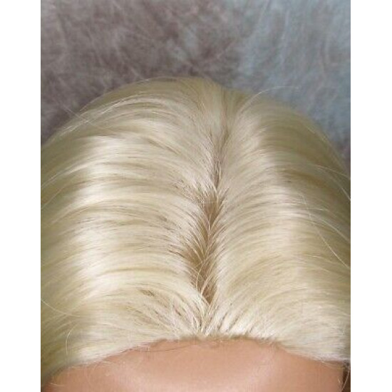 ANGELA 750 | Light Blonde Medium Wig Gentle Waves Skin Top No Bang