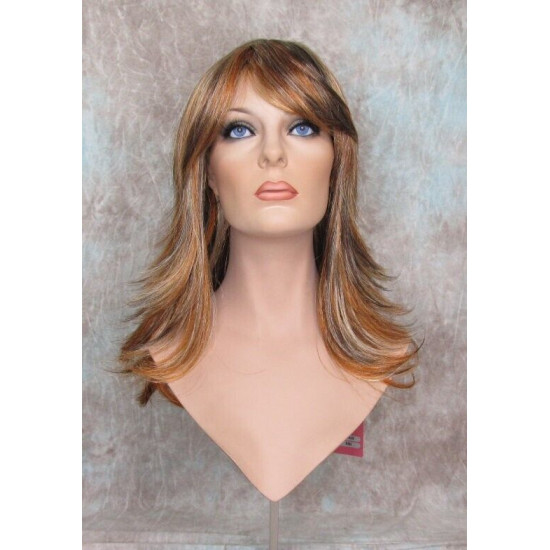 HANNAH | Auburn Mix Long Wig Feathered Layers Bangs 