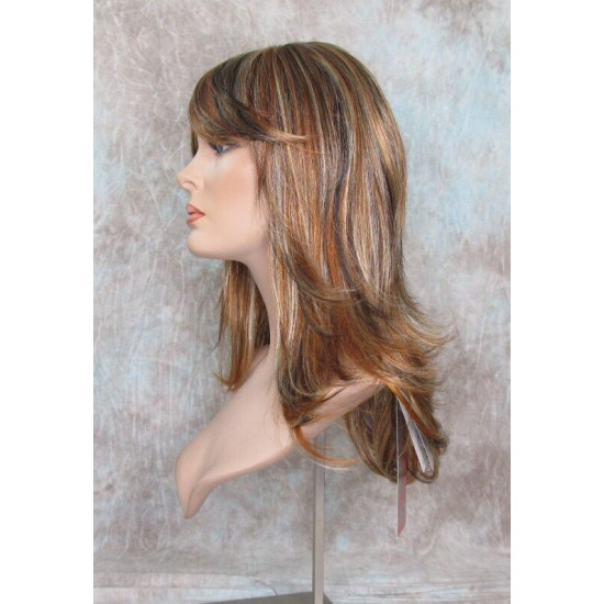 HANNAH | Auburn Mix Long Wig Feathered Layers Bangs 