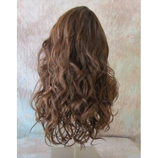GABBY | Brown Strawberry Auburn Long Wig Barrel Curls Skin Part HEAT OK 