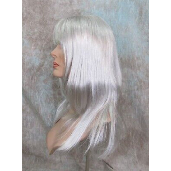 ALICIA | Silver Gray Long Wig Layered Bangs Skin Part 