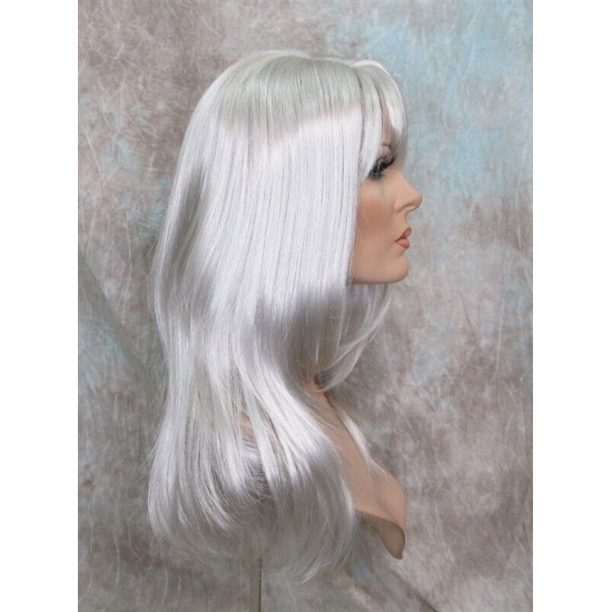 ALICIA | Silver Gray Long Wig Layered Bangs Skin Part 