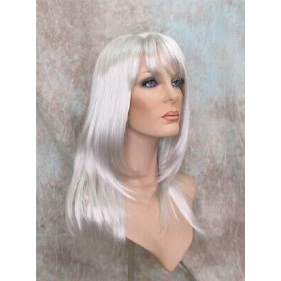 ALICIA | Silver Gray Long Wig Layered Bangs Skin Part 