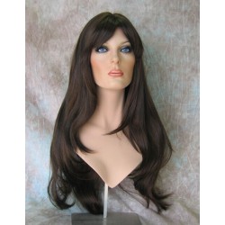 ROSEMARY | Dark Brown Auburn Mix Long Layered Wig Bangs Skin Part 