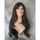 ROSEMARY | Dark Brown Auburn Mix Long Layered Wig Bangs Skin Part 