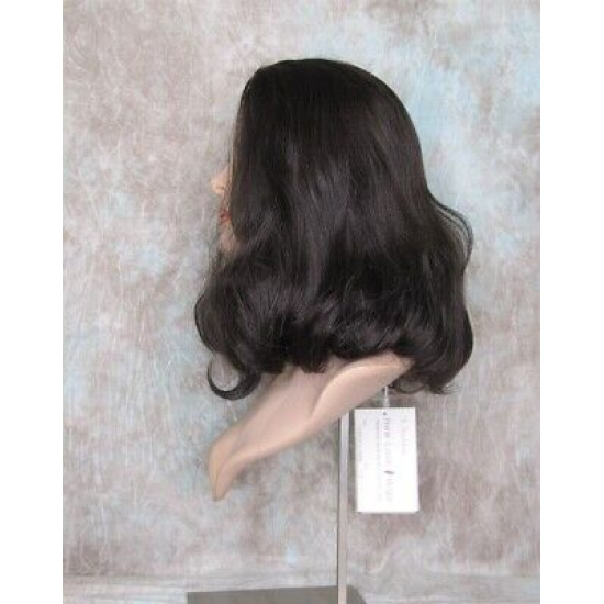 ANGELA 750 | Dark Brown Medium Wig Gentle Waves Skin Top No Bang