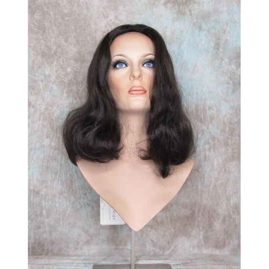 ANGELA 750 | Dark Brown Medium Wig Gentle Waves Skin Top No Bang