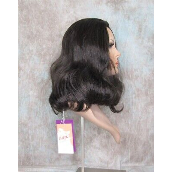 ANGELA 750 | Dark Brown Medium Wig Gentle Waves Skin Top No Bang