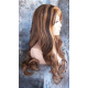 TONYA | Brown Ginger Long Wig Gentle Loose Waves Longer Bangs Center Part 