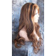 TONYA | Brown Ginger Long Wig Gentle Loose Waves Longer Bangs Center Part 