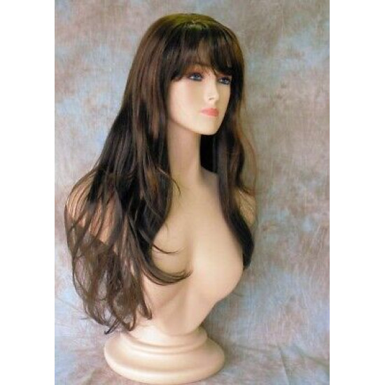 CARMEN | Long Wig COLOR CHOICE Gentle Layers Side Swept Bangs Skin Part 