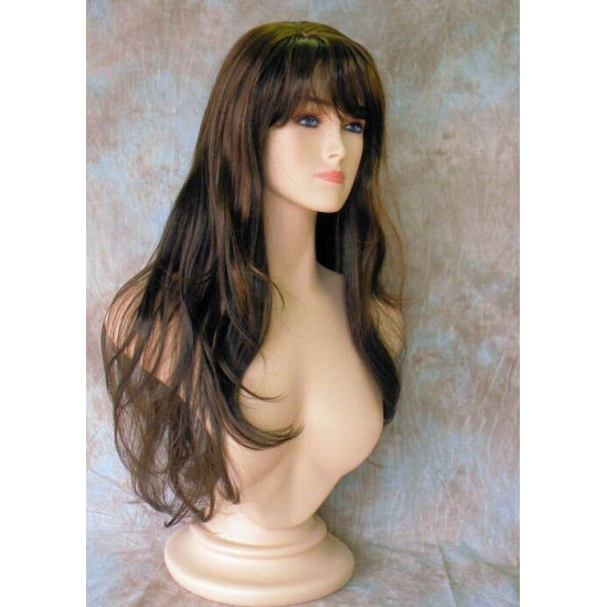 CARMEN | Long Wig COLOR CHOICE Gentle Layers Side Swept Bangs Skin Part 