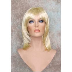 CHEYENNE | Light Blonde Medium Wig Beveled Face Frame Layers Skin Part Bangs 