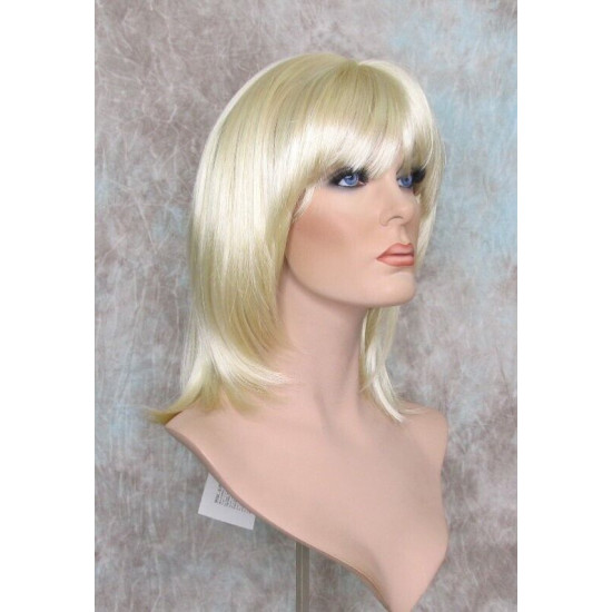 CHEYENNE | Light Blonde Medium Wig Beveled Face Frame Layers Skin Part Bangs 