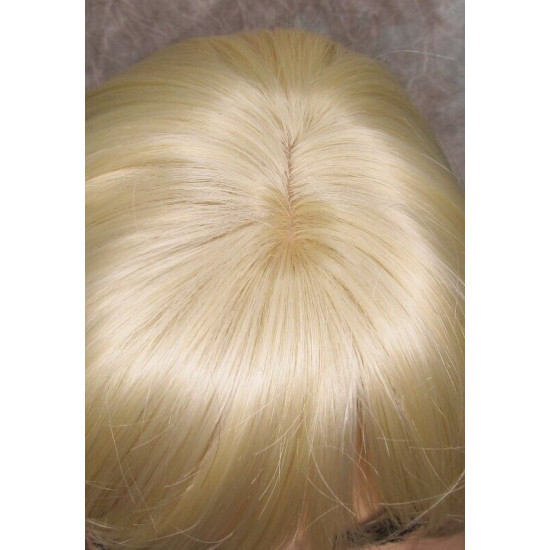 CHEYENNE | Light Blonde Medium Wig Beveled Face Frame Layers Skin Part Bangs 