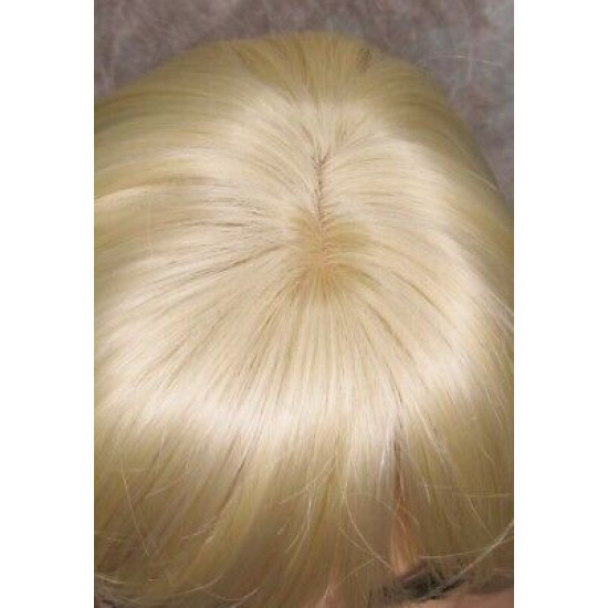 CHEYENNE | Light Blonde Medium Wig Beveled Face Frame Layers Skin Part Bangs 