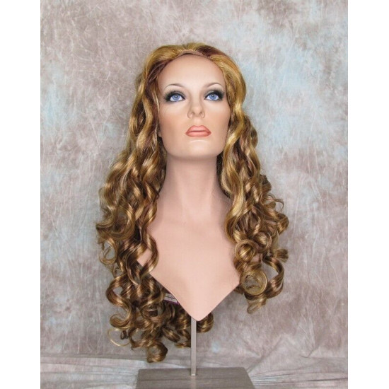 NAOMI | 3 Tone Blonde Auburn Spiral Curls Long Wig Skin Top 