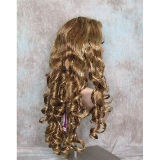 NAOMI | 3 Tone Blonde Auburn Spiral Curls Long Wig Skin Top 
