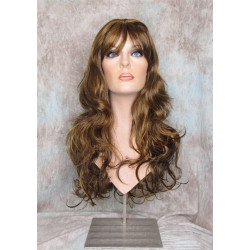 NATALIE B | 3 Tone Brown Auburn Long Wig Layers 26" Wavy Full Skin Top Bangs 