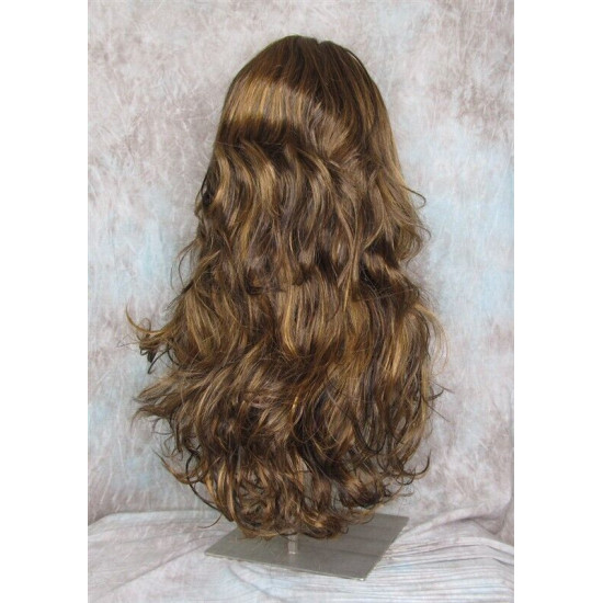 NATALIE B | 3 Tone Brown Auburn Long Wig Layers 26" Wavy Full Skin Top Bangs 