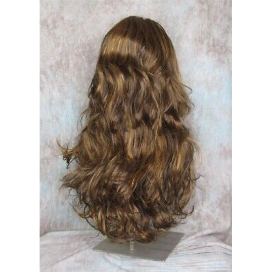NATALIE B | 3 Tone Brown Auburn Long Wig Layers 26" Wavy Full Skin Top Bangs 