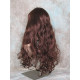 ANDREA | Dark Auburn Long Wig Long Curls Skin Part Bangs 24" 