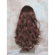 ANDREA | Dark Auburn Long Wig Long Curls Skin Part Bangs 24" 