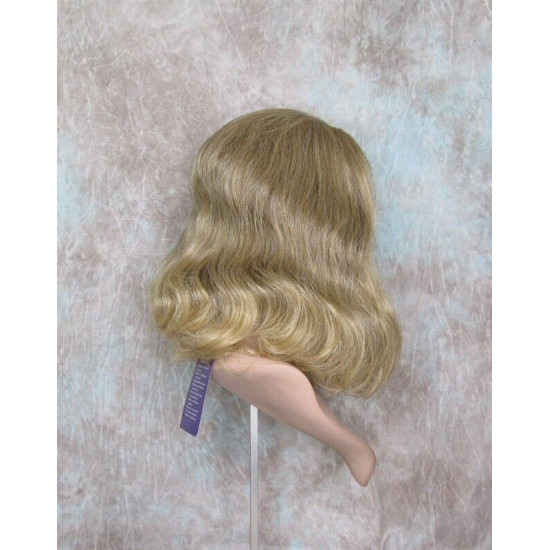 ANGELA 750 | Ash Blonde Mix Medium Wig Gentle Waves Skin Top No Bang