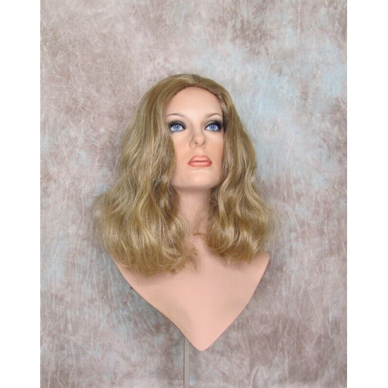ANGELA 750 | Ash Blonde Mix Medium Wig Gentle Waves Skin Top No Bang