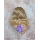 ANGELA 750 | Ash Blonde Mix Medium Wig Gentle Waves Skin Top No Bang