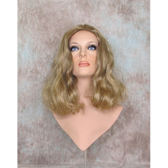 ANGELA 750 | Ash Blonde Mix Medium Wig Gentle Waves Skin Top No Bang
