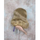 ANGELA 750 | Ash Blonde Mix Medium Wig Gentle Waves Skin Top No Bang