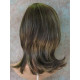 KENDALL | Brown Blonde Highlights Medium Wig Layers Shag Bangs Simulated Part 