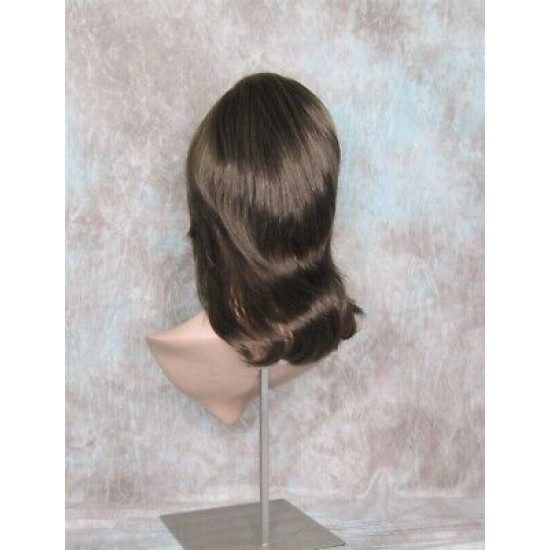 KENDALL | Chestnut Brown Medium Wig Layers Shag Bangs Simulated Part 