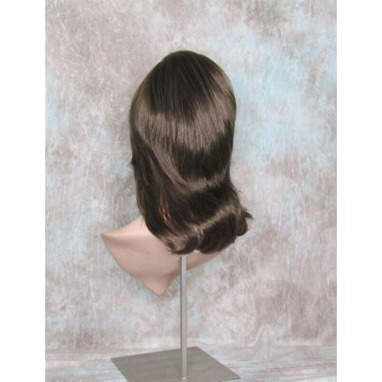KENDALL | Chestnut Brown Medium Wig Layers Shag Bangs Simulated Part 