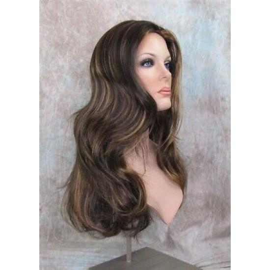 LINDA | Brown Strawberry Long Wig Luscious Layers Full Skin Top 26"