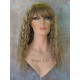 MORGAN | Light Blonde Long Wig Crimped Curl Bangs Skin Part 