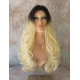 HS ALORA | Dark Root Light Blonde Long Wig HEAT OK Gentle Curls Skin Part 