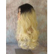 HS ALORA | Dark Root Light Blonde Long Wig HEAT OK Gentle Curls Skin Part 