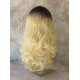 HS ALORA | Dark Root Light Blonde Long Wig HEAT OK Gentle Curls Skin Part 