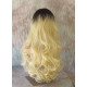 HS ALORA | Dark Root Light Blonde Long Wig HEAT OK Gentle Curls Skin Part 
