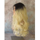 HS ALORA | Dark Root Light Blonde Long Wig HEAT OK Gentle Curls Skin Part 