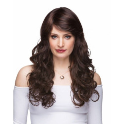 HS EVERLY | Long Wig COLOR CHOICE Heat OK Long Curls Side Swept Bangs 