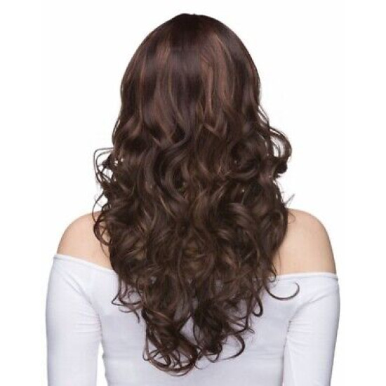 HS EVERLY | Long Wig COLOR CHOICE Heat OK Long Curls Side Swept Bangs 