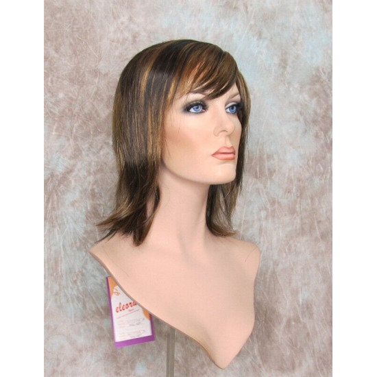 ALICIA S | Brown Strawberry Medium Wig Layered Skin Part Bangs