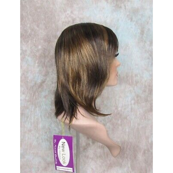 ALICIA S | Brown Strawberry Medium Wig Layered Skin Part Bangs