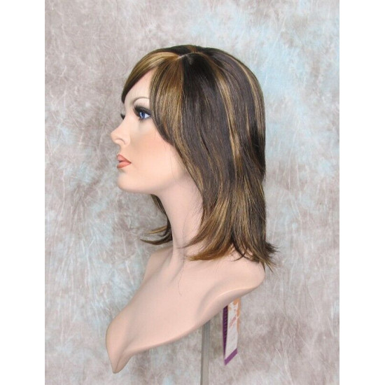 ALICIA S | Brown Strawberry Medium Wig Layered Skin Part Bangs