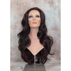 ASHANTI | Natural Black Burgundy Long Wig Layered Full Skin Top 29" 