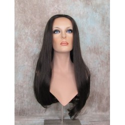 ASHLEY | Dark Brown Long Wig Showgirl Style Cascading Waves Skin Top